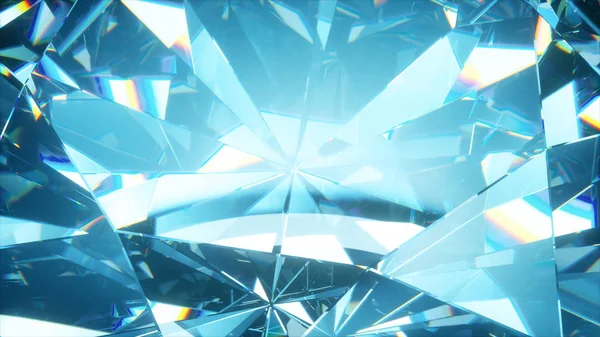 Gyönyörű lassan forgó gyémánt. 3D illusztráció, absztrakt háttér szép hurkolás. — Stock Fotó