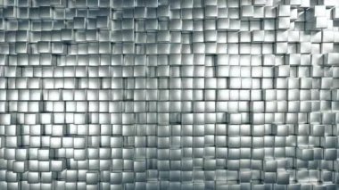 Metalin rastgele hareket eden küplerin soyut arka planı. Sorunsuz döngü 4k animasyon