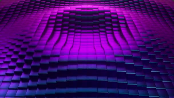 Superficie cúbica ultravioleta abstracta en movimiento. Inconsútil bucle 3d animación de cubos moviéndose hacia arriba y hacia abajo . — Vídeos de Stock