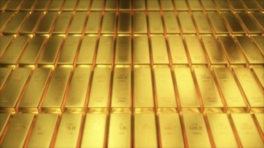 Soyut Golden Bar Turn, Dikişsiz döngü 3d animasyon 4k