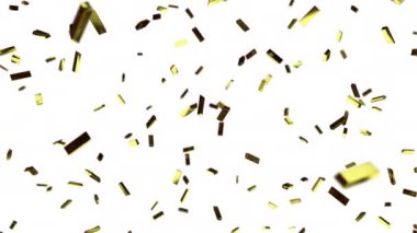 Siyah izole arka plan üzerinde yavaş çekimde düşen altın külçeleri. 3d render, 4k sorunsuz döngü animasyon