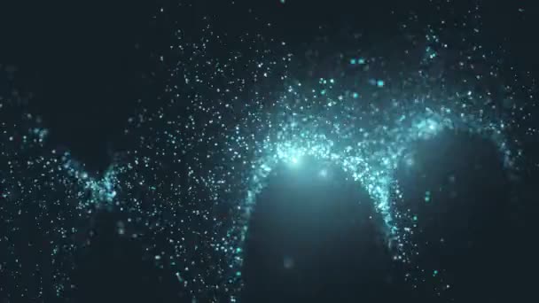 Seamless looping flowing particles with beautiful flash light effects. 20 seconds long and loops. Beautiful abstract background — Stock Video