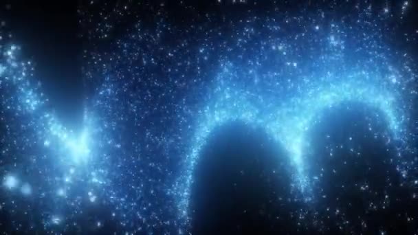 Nahtlose Schleifen fließender Teilchen mit schönen Blitzlichteffekten. 20 Sekunden lang und Schleifen. schöner abstrakter Hintergrund — Stockvideo
