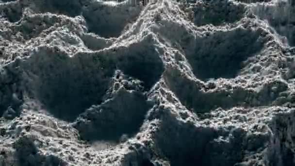 Abstract wave displacement surface. Abstract dark planet surface. Noise texture makes a highs and lows surface details. Seamless loop 4k 3d render — Stock Video