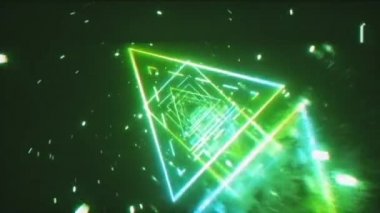 80'li yıllarda neon parlayan rakamlar ile retro fütüristik uzayda Crazy uçuş. Sorunsuz döngü animasyonu. Distorsiyonlar, gürültü ve renk sapması ile Film Vhs etkisi