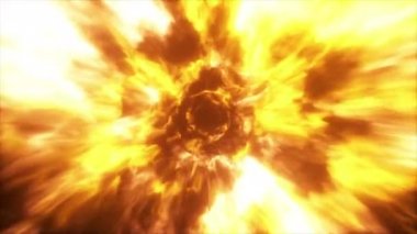 Uzayda renkli bir soyut yangın enerji tünelinde uçan. Girdap enerjisi modern mavi mor ışıkta akar. Sorunsuz döngü 3d animasyon