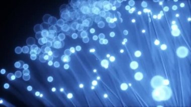 Optik fiber 3d render rotasyon. Sorunsuz döngü 4k animasyon. Teknoloji ve veri aktarımı kavramı