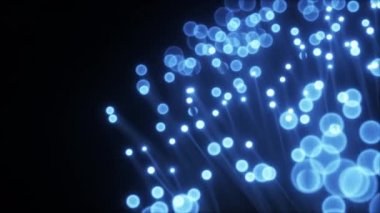 Optik fiber 3d render rotasyon. Teknoloji ve veri aktarımı kavramı