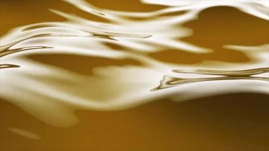 Güzel altın su yüzeyi. Soyut arka plan 3d su hattı animasyon sallayarak render. Sorunsuz döngü 4k animasyon.