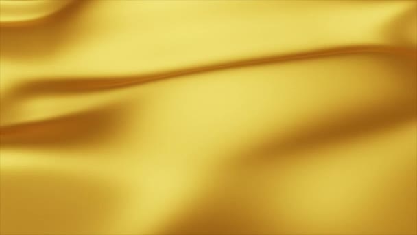 Golden wave background. Abstract seamless loop 4k animation of gold liquid background. Gold texture. Cloth, velvet, lava, nougat, caramel, amber, honey, oil. — Stock Video