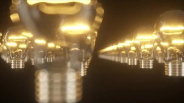 Yanıp sönen akkor mavi ampullerin yüzeyi. Yanıp sönen ışıklar. Dikişsiz döngü 3d render