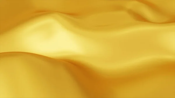 Fondo de onda dorada. Ilustración abstracta en 3D de fondo líquido dorado. Textura dorada. Paño, terciopelo, lava, turrón, caramelo, ámbar, miel, aceite . — Foto de Stock