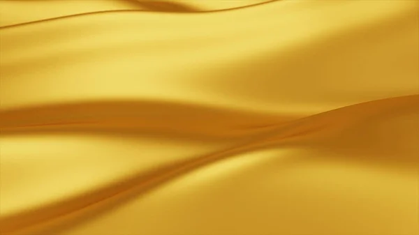 Zlatá vlna na pozadí. Abstraktní 3D ilustrace zlatého tekutého pozadí. Zlatá textura. Hadřík, Samet, láva, karamel, jantar, med, olej. — Stock fotografie
