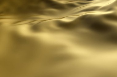 Golden wave background. Abstract 3d illustration of gold liquid background. Gold texture. Cloth, velvet, lava, nougat, caramel, amber, honey, oil. clipart