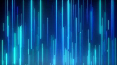 Soyut yönlü neon çizgileri geometrik arkaplan. Veri akışı. Optik fiber. Patlama yıldızı. Kusursuz döngü 4k hareket efekti. Mavi modern ışık tayfı, floresan ultraviyole ışık.
