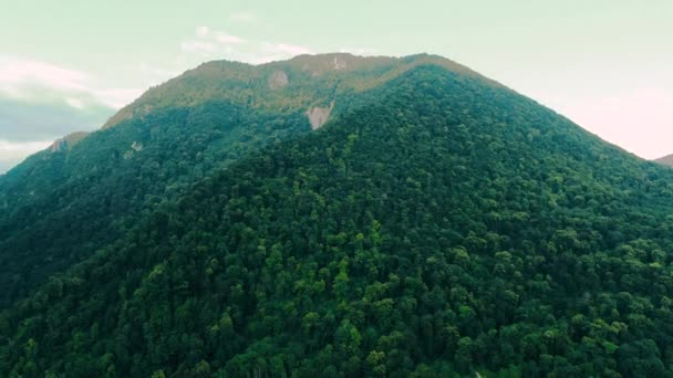 공중 4k 보기. 해질 녘에 아름다운 산맥을 비행. 강력한 절벽과 협곡 — 비디오