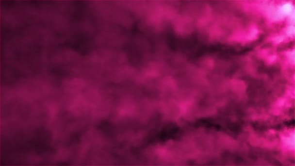 Rápidos soplos de humo rosa sobre un fondo negro aislado — Vídeos de Stock