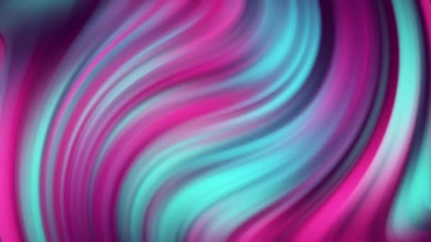 Nahtlose Schleife verdreht Gradienten Hintergrund. 3D-Darstellung von Reihen und Reihen farbenfroher violett-rosa und blauer Streifen, die wogen. Animation des bunten Wellengradienten. zukünftige geometrische Muster Bewegungshintergrund. — Stockvideo