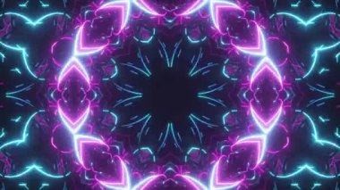 Şebeke, büyük veri, veri merkezi, sunucu, internet, hız için ışıklı internet hatları ile fütüristik dijital teknolojik soyut parlak kaleydoskop. Sorunsuz döngü 3d animasyon