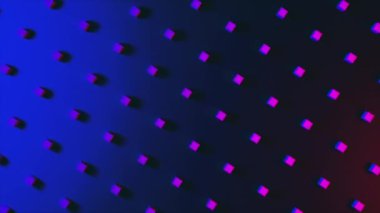 Muhteşem renkli küpler ile soyut arka plan. Minimalist tasarım. Dikişsiz döngü 3d render