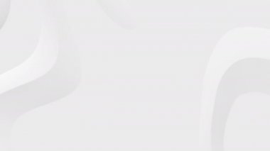 Büyük beyaz soyut hareketli dalga yüzeyi. Dikişsiz döngü beyaz arka plan. 3d render