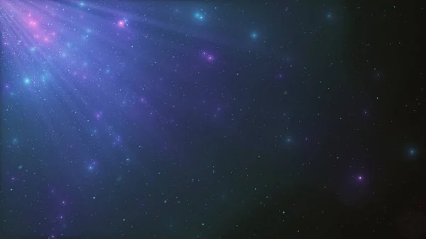 Абстрактный фон сверкающих частиц неоновой пыли и лучей света на изолированном черном фоне. Современный ультрафиолетовый спектр света. 3D иллюстрация частиц ветра — стоковое фото