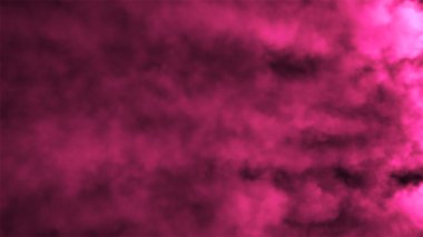 İzole edilmiş siyah bir arka planda hızla ilerleyen pembe duman bulutları. Atmosferik duman 4K sis etkisi. Vfx elementi. Belirsiz bir geçmişi var. Soyut duman bulutu. 3d illüstrasyon