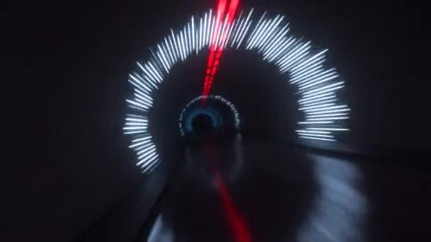 Сверхбыстрый абстрактный полет в туннеле — стоковое видео