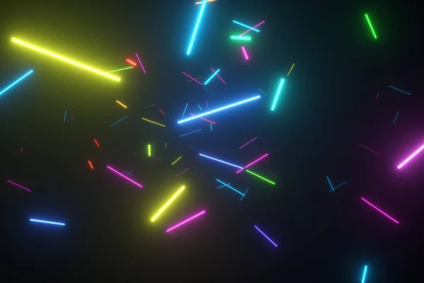Oneindige Vlucht Ruimte Tussen Neon Lampen Moderne Regenboog Spectrum Illustratie — Stockfoto