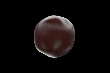 İzole edilmiş siyah bir arka planda süt çikolatasının canlandırılması. 3d illüstrasyon