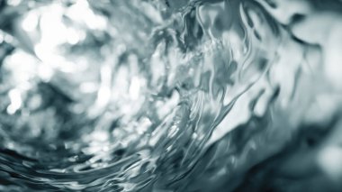 Water moves in a glass in slow motion. Abstract water background. 3d illustration clipart