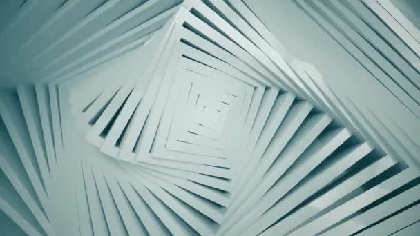 Abstrakte Quadrate mit Offset-Effekt. Animation von leeren weißen Quadraten. Abstrakter Hintergrund für Unternehmenspräsentation. Nahtlose 4k 3D-Renderschleife — Stockvideo