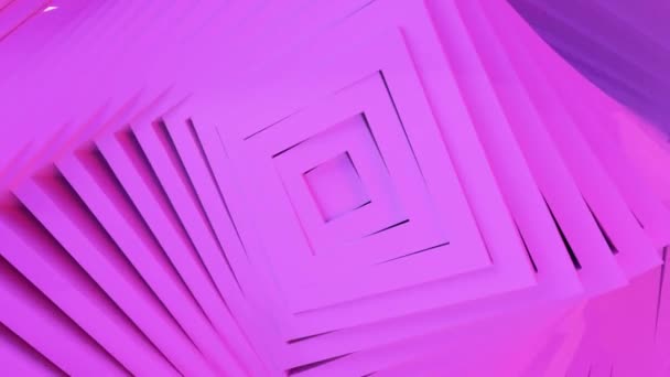 オフセット効果を持つ抽象的な紫色の正方形のパターン。白い空の正方形のアニメーション。ビジネスプレゼンテーションの要旨背景。シームレスループ4k 3Dレンダリング — ストック動画