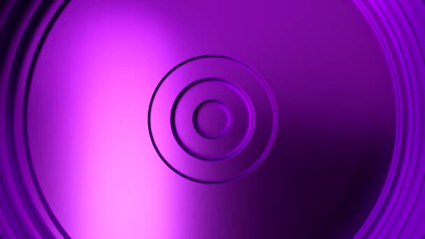 Modèle abstrait violet de cercles avec l'effet de déplacement. Cercles métalliques ondulent gradient animation en boucle sans couture. rendu 3D — Video