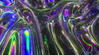 Renkli soyut animasyon arka planı. Şeffaf çok renkli cam yüzeyin hareketi. Sıvı etkisinin aktif hareketi. Kavramsal sanat. Gökkuşağı gradyanı. Kusursuz 3D döngü oluşturucu