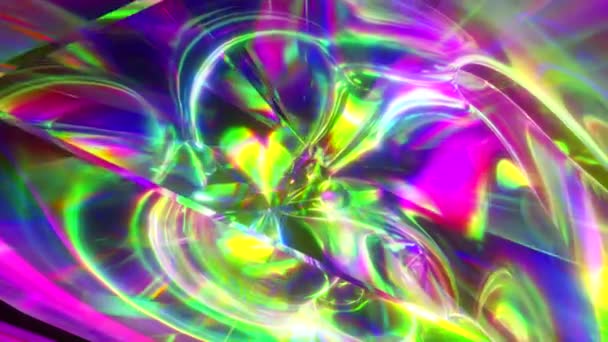 Das Licht durchdringt die Facetten eines langsam rotierenden Diamanten und erzeugt sich wiederholende funkelnde Highlights und leuchtende Regenbogenfarben. Regenbogenstreuung des Lichts. Nahtlose 3D-Renderschleife — Stockvideo