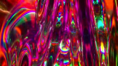 Renkli soyut animasyon arka planı. Şeffaf çok renkli cam yüzeyin hareketi. Sıvı etkisinin aktif hareketi. Kavramsal sanat. Gökkuşağı gradyanı. Kusursuz 3D döngü oluşturucu