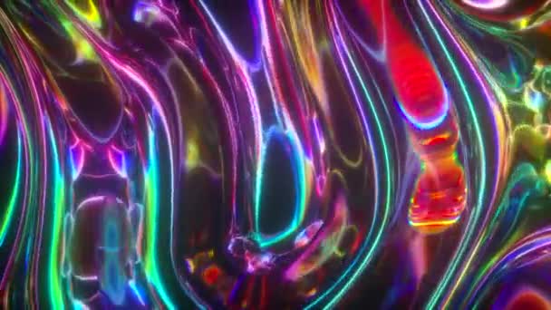 色彩丰富的抽象动画背景。透明多色玻璃表面的运动。液体作用的主动运动.概念艺术。彩虹梯度。无缝圈3D渲染 — 图库视频影像