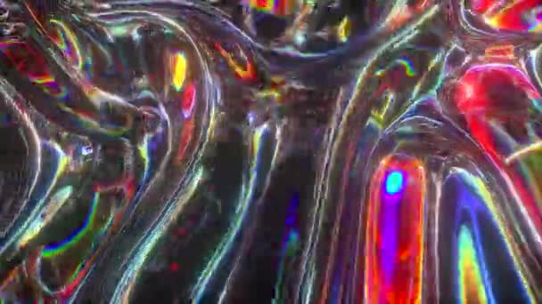 カラフルな抽象アニメーションの背景。透明な多色ガラス面の動き。液体効果の積極的な動き.概念芸術。虹のグラデーション。シームレスループ3Dレンダリング — ストック動画