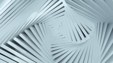 Özet etkisi olan soyut kareler. Beyaz boş karelerin animasyonu. İş sunumu için soyut bir özgeçmiş. 3d illüstrasyon