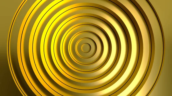 Ouro Padrão Abstrato Círculos Com Efeito Deslocamento Círculos Ouro Gradiente — Fotografia de Stock