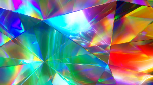 Luz Pasa Través Las Facetas Diamante Que Gira Lentamente Crea — Foto de Stock