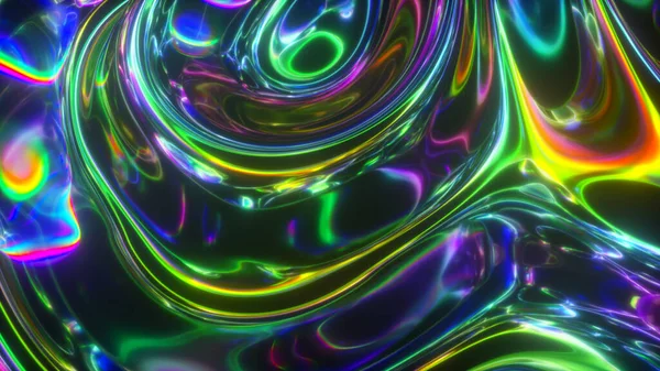 Colorato Sfondo Animato Astratto Movimento Una Superficie Vetro Multicolore Trasparente — Foto Stock