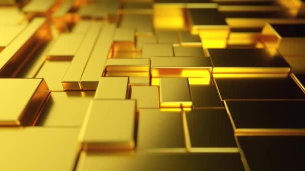 Abstract moving surface made of gold. Seamless loop 3d render — Stock Video