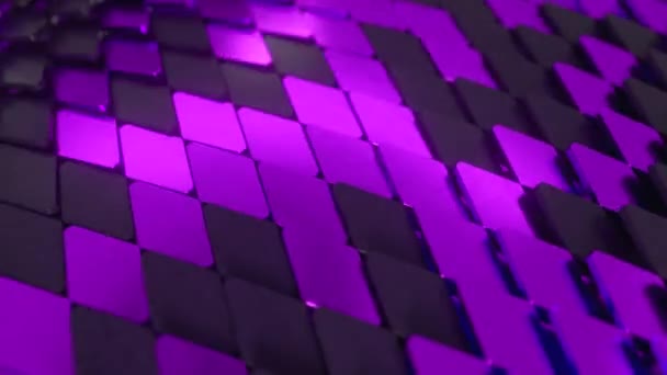 幾何学的形状の波面。シームレスループ3Dレンダリング — ストック動画