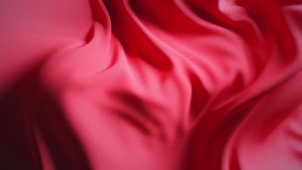 Superficie de tela de onda roja. Fondo suave abstracto. Lazo inconsútil 3d render — Vídeo de stock