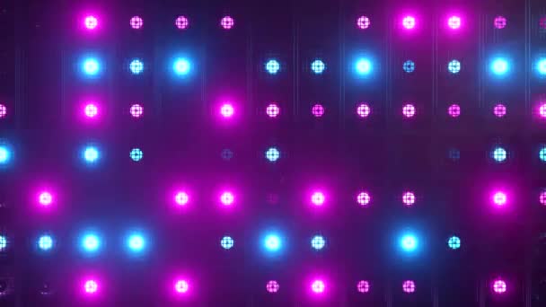 Flicker wall lights. Flashing lights Lanterns for clubs and discos. Matrix beam headlights. Nightclub halogen lamp. Modern neon spectrum. Seamless loop 3d render — Stock Video