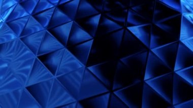 Birbirine bağlı üçgenlerden yapılan soyut siyah plastik yüzey. Kusursuz 3D döngü oluşturucu