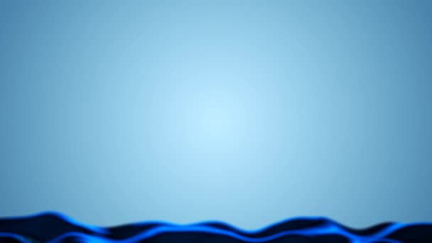 波の上に美しい水面が上を向いている。青い水が画面を埋めます. — ストック動画