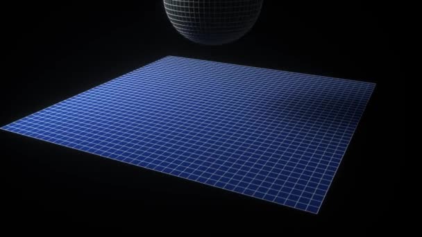 時空の科学的概念。3D可視化。球は表面に落ちます — ストック動画
